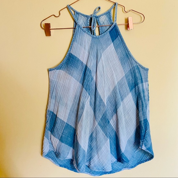 Anthropologie Tops - Cloth & Stone Chambray Plaid Tank